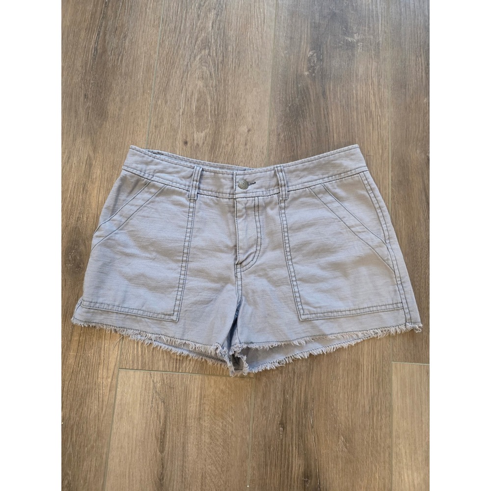Free People Women's Size 6 Light‎ Blue Grey Frayed Hem 100% Cotton Shorts